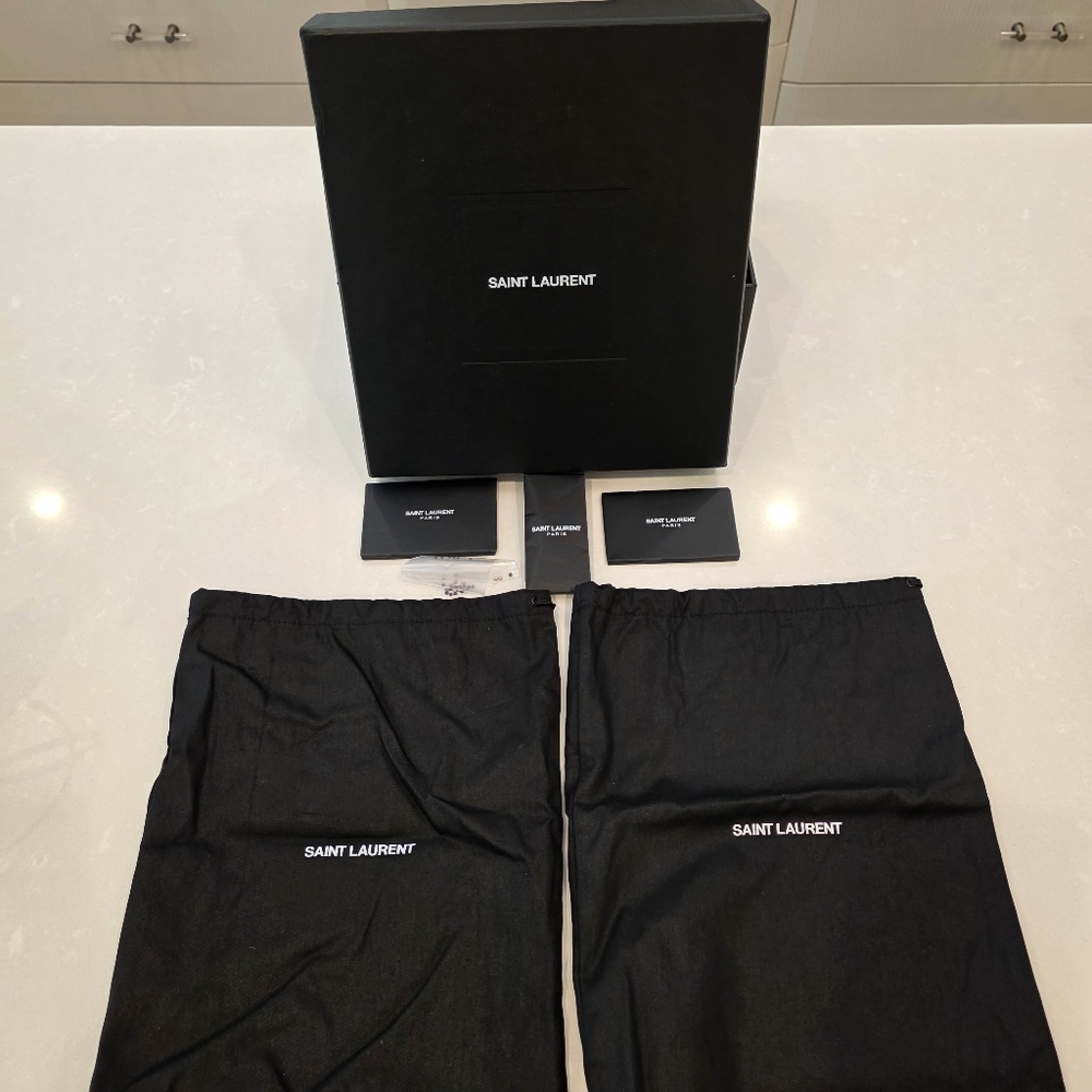 💯 Authentic Saint Laurent Opyum Crystal Black Strappy Sandals - Picture 15 of 17